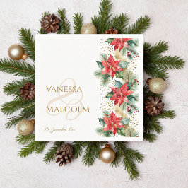 Winterhochzeit Poinsettia Goldvorlage Serviette