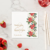 Winterhochzeit Poinsettia Goldvorlage Serviette (Beispiel)