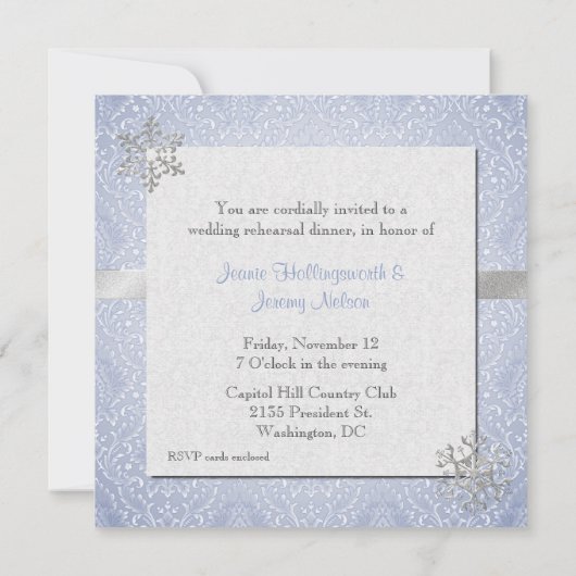 Winterhochzeit Probe Einladung (Rückseite)