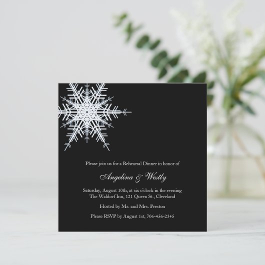 Winterhochzeit Probe Einladung (Stehend Vorderseite)