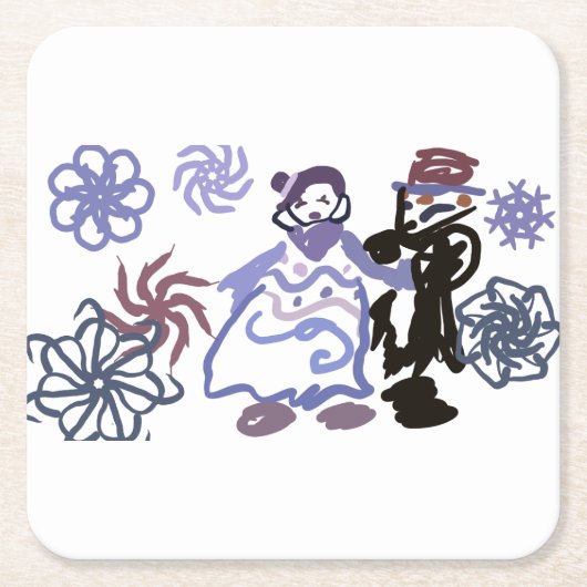 Winterhochzeit rechteckiger pappuntersetzer (Vorderseite)