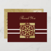 Winterhochzeit Rot Vielen Dank Postkarte (Vorne/Hinten)