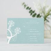 Winterhochzeit RSVP-Karte für schneebedeckte Blume RSVP Karte (Stehend Vorderseite)