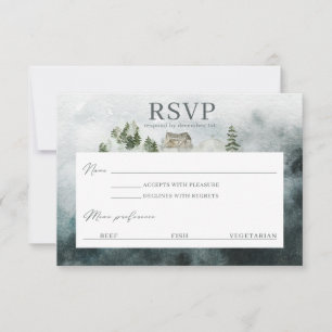 Winterhochzeit-RSVP-Karte RSVP Karte