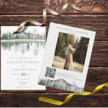 Winterhochzeit | Rustikale Berge | QR-Code