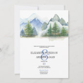 Winterhochzeit | Rustikale Berge | QR Code Einladung (Vorderseite)