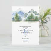 Winterhochzeit | Rustikale Berge | QR Code Einladung (Stehend Vorderseite)