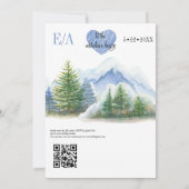 Winterhochzeit | Rustikale Berge | QR Code Einladung (Rückseite)