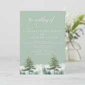 Winterhochzeit | Rustikale Berge | QR Code Invita Einladung (Stehend Vorderseite)
