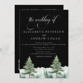 Winterhochzeit | Rustikale Berge | QR Code Invita Einladung (Vorne/Hinten)