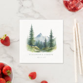 Winterhochzeit | Rustikale Berge Serviette (Beispiel)