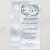 Winterhochzeit Rustikale Flora Danke Platzkarte Menükarte (Vorne/Hinten)