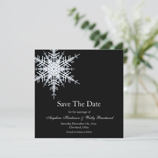 Winterhochzeit Save the Date (Stehend Vorderseite)