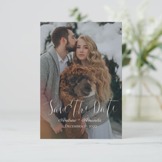 Winterhochzeit Save The Date (Stehend Vorderseite)