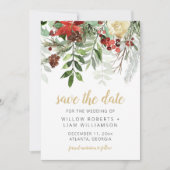 Winterhochzeit Save the Date Einladung (Vorderseite)