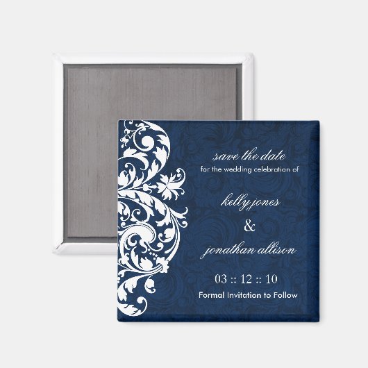 Winterhochzeit Save the Date Hochzeitsmagnet Magnet (Vorderseite/Rückseite)