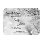 Winterhochzeit Save the Date mit Funkeln und Schne Magnet (Horizontal)