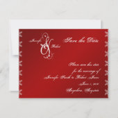 Winterhochzeit Save the Date mit Red White Snowfla (Vorderseite)