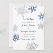 Winterhochzeit Save the Date mit Silver Snowflake (Vorderseite)