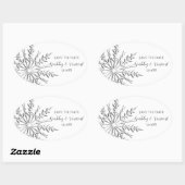 Winterhochzeit Save the Date mit Snowflake Ovaler Aufkleber (Blatt)