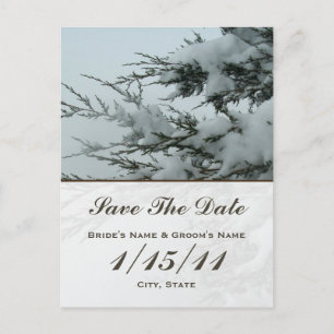 Winterhochzeit Save the Date Postkarte