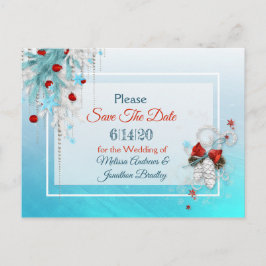 Winterhochzeit Save the Date Postkarte