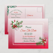 Winterhochzeit Save the Date Postkarte (Vorne/Hinten)