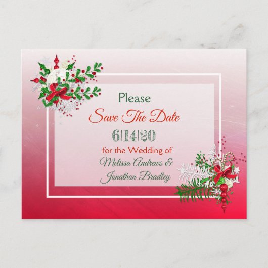 Winterhochzeit Save the Date Postkarte (Vorderseite)