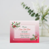 Winterhochzeit Save the Date Postkarte (Stehend Vorderseite)