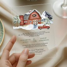 Winterhochzeit Scheune Rot Schneebedeckt Weihnacht