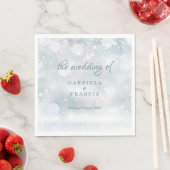 Winterhochzeit Schneeflocken Elegante Schrift Serviette (Beispiel)