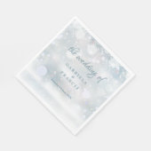 Winterhochzeit Schneeflocken Elegante Schrift Serviette (Ecke)