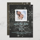 Winterhochzeit, Schneeflocken/Foto/Save the Date Save The Date (Vorne/Hinten)