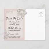 Winterhochzeit - Schneeflocken Save the Date Postk Ankündigungspostkarte (Rückseite)