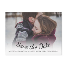 Winterhochzeit - Schneeflocken Save the Date Postk