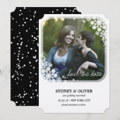 Winterhochzeit - Snowflakes Save the Date Einladung (Vorne/Hinten)