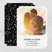Winterhochzeit - Snowflakes Save the Date Einladung (Vorne/Hinten)