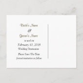 Winterhochzeit - Thema Save the Date Ankündigungspostkarte (Rückseite)