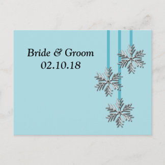 Winterhochzeit - Thema Save the Date Ankündigungspostkarte