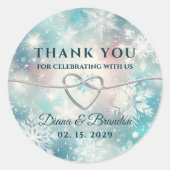 Winterhochzeit Vielen Dank für Ihre Unterstützung Runder Aufkleber (Vorderseite)