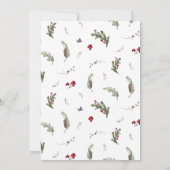 Winterhochzeit Vintager Blumenweihstil Einladung (Rückseite)