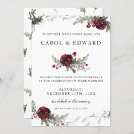 Winterhochzeit Vintager Blumenweihstil Einladung