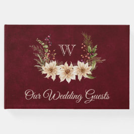 Winterhochzeit von Poinsettia und Berries Gästebuch