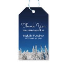 Winterhochzeit von Snow Pine Trees Vielen Dank