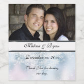 Winterhochzeit, Weihnachten, Schneeflocken, Custom Weinetikett (Einzelnes Label)