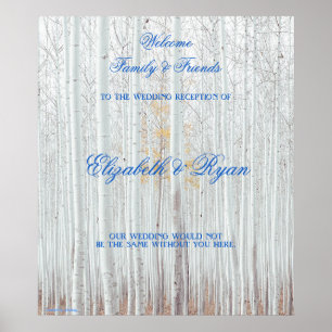 Winterhochzeit, Weiße Birke, maßgeschneidertes Beg Poster