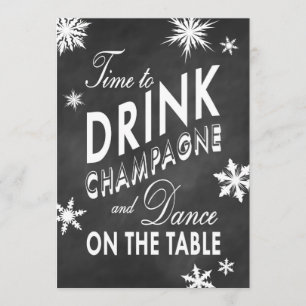 Winterhochzeit - Zeit, Champagner zu trinken Einladung