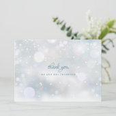 Winterhochzeiten Schneeflocken Elegante Moderne Dankeskarte (Stehend Vorderseite)