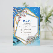 Winterhochzeitfantasie RSVP Karte (Stehend Vorderseite)
