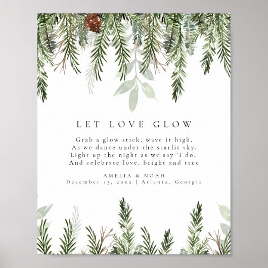 Winterhochzeitglanz abschickt Tischschild Poster (Vorne)